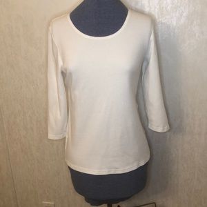 Karen Scott three quarter length sleeve white tee
